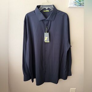 NWT Murano Performance Mens Navy Blue Button Down Shirt 2XT Big & Tall